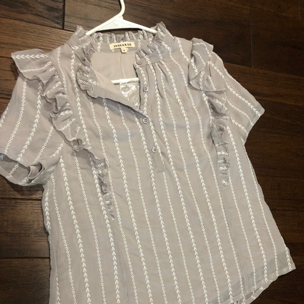 Jessakae Flouncy Chiffon Ruffle blouse